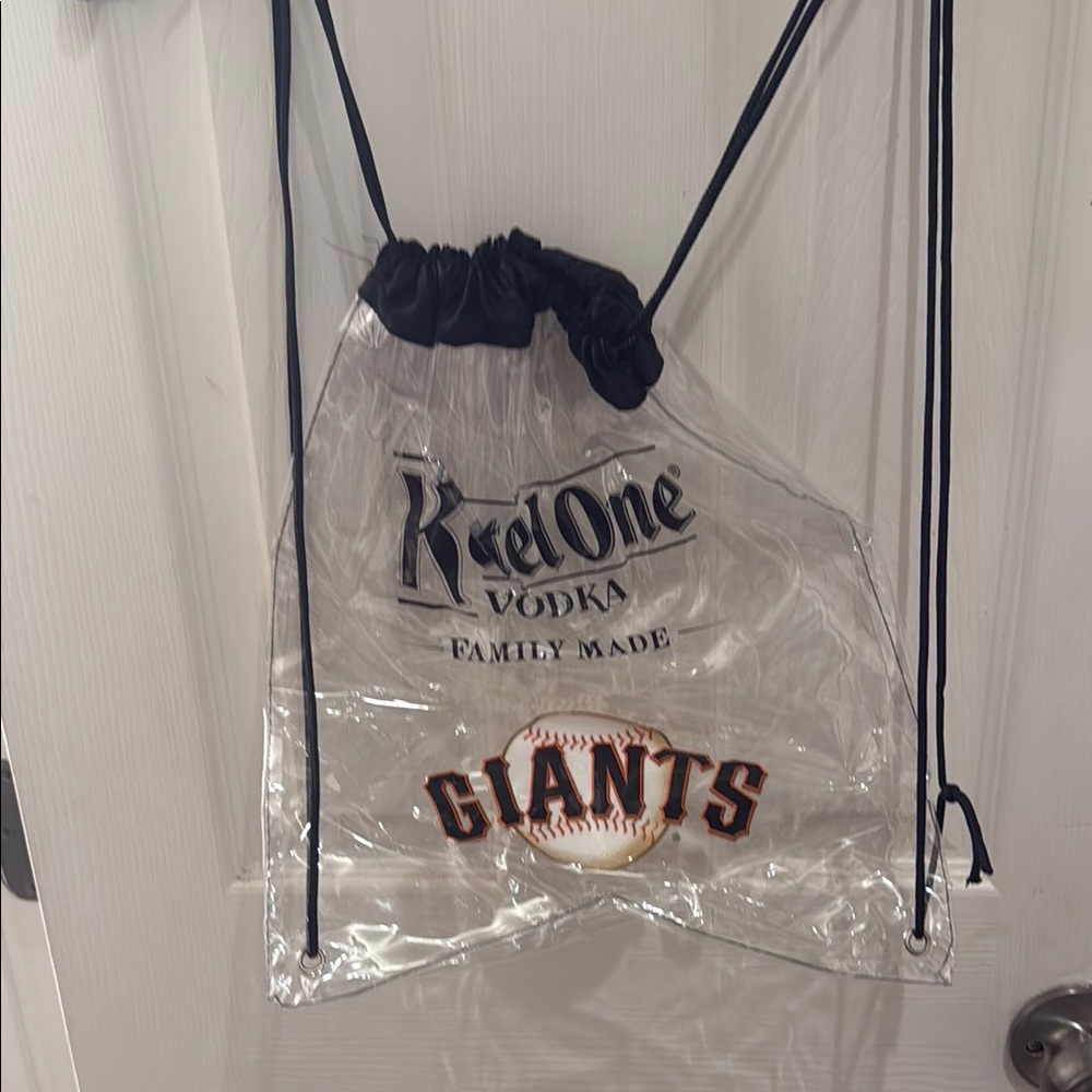 Clear Drawstring Bag with Giants Logo